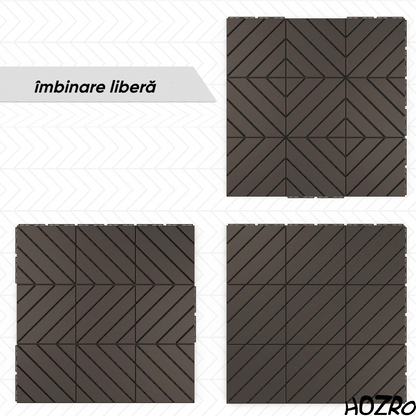 Pavaj de Terasă HOZRO, pentru Exterior, Plăci Interlocking 30 × 30 cm – Pardoseală Modulară Impermeabilă și Rezistentă la Intemperii, Ideală pentru Terasă sau Zonă de Piscină, Montaj Rapid Fără Unelte, Model V0601-45 HOZRO