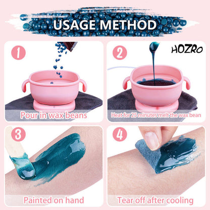 👑 Pachet Promoțional Beauty Clinic HOZRO®: Încălzitor de Ceară Premium + Epilator Facial și Sprâncene 2-în-1 HOZRO