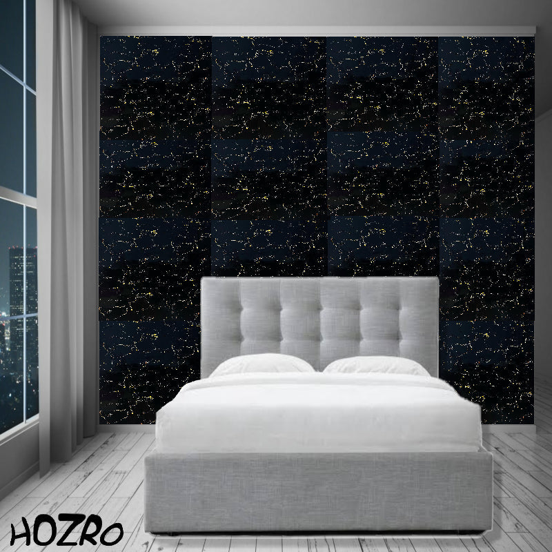 Set 10 x Placi imitatie Marmura autoadezive HOZRO, Model premium, pentru pereti, acopera o suprafata de 3.6 mp, design modern, foarte usor de montat, 116-13 Negru HOZRO