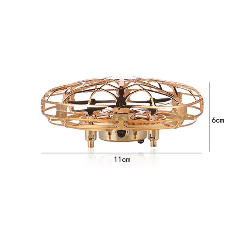 Mini dronă UFO Gold cu lumină LED și control prin gesturi – Distracție și tehnologie în palmă BESTSELLS