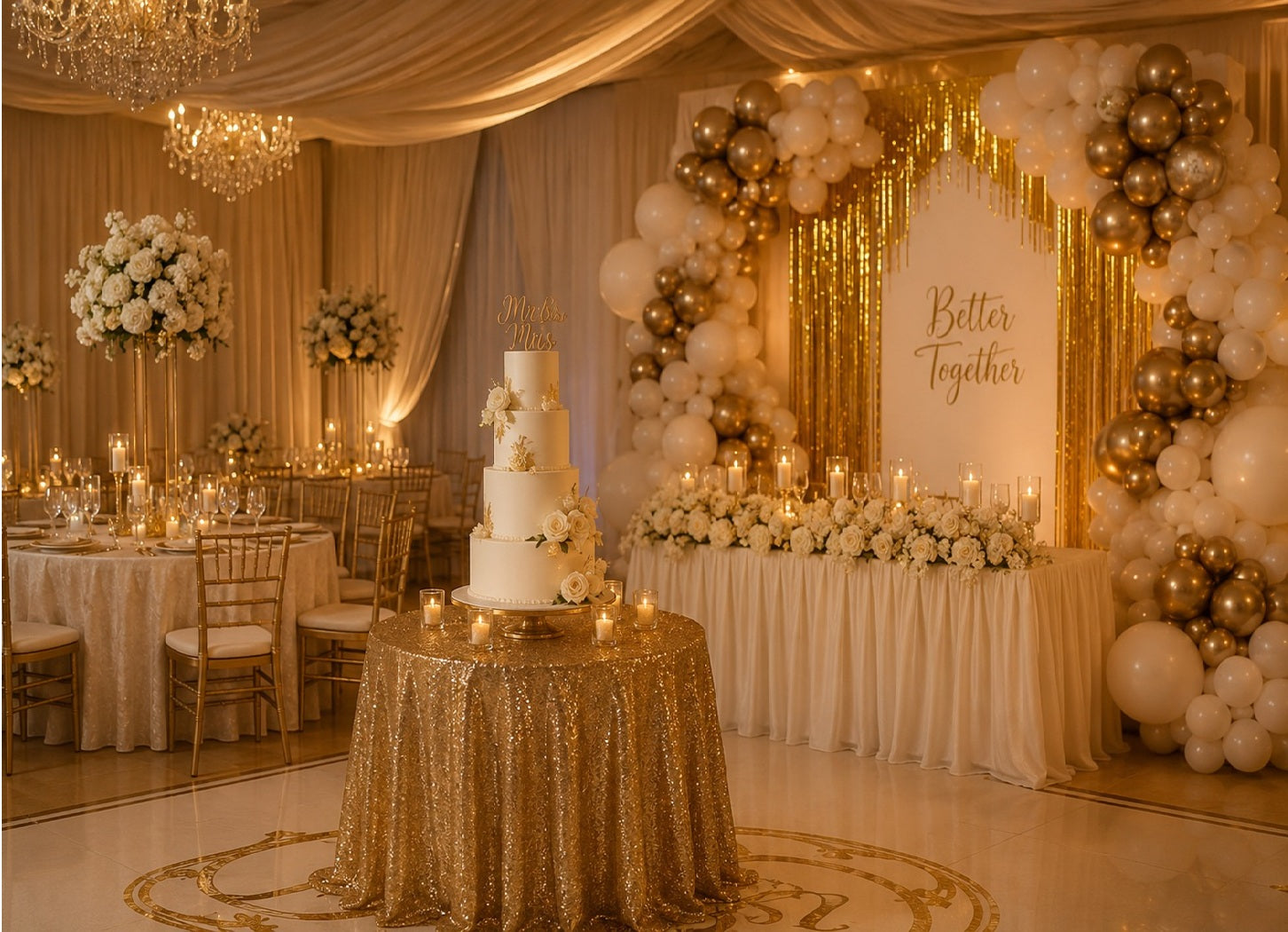 🌟PACHET PETRECERE BALOANE-  HOZRO Set 166 baloane Arcada din latex Hozro®, auriu/alb, 25 cm, Cu confetii + 4 bucati Perdea petrecere Gold BESTSELLS