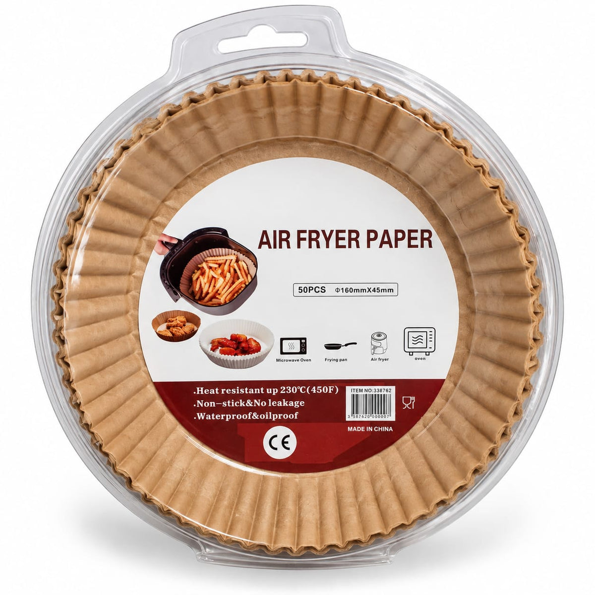 Set 50 bucati hartie de copt, Unica folosinta, Pentru air fryer, Maro, Rotunde BESTSELLS