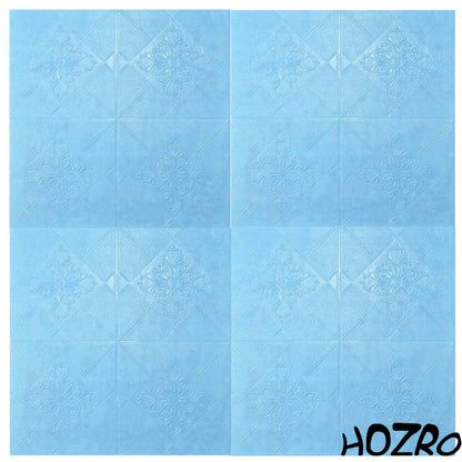 Tapet 3D autoadeziv HOZRO, Model imitatie caramida, design modern, foarte usor de montat, Albastru HOZRO