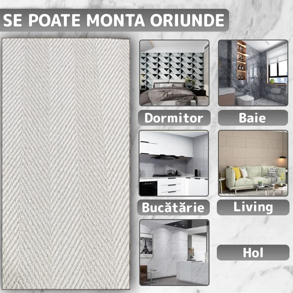 Panouri Decorative Exterior HOZRO, Soft Stone Skin 60 x 120 cm – Finisaj Elegant Tip Piatră, Fațade Moderne, Model 601-32/33 HOZRO
