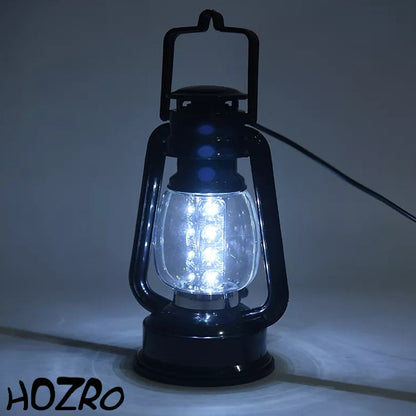 Felinar Retro HOZRO, cu LED, Iluminare 360°, Design Vintage Elegant – Ideal pentru Decor Interior și Exterior, Camping, Terasă și Atmosferă Relaxantă HOZRO
