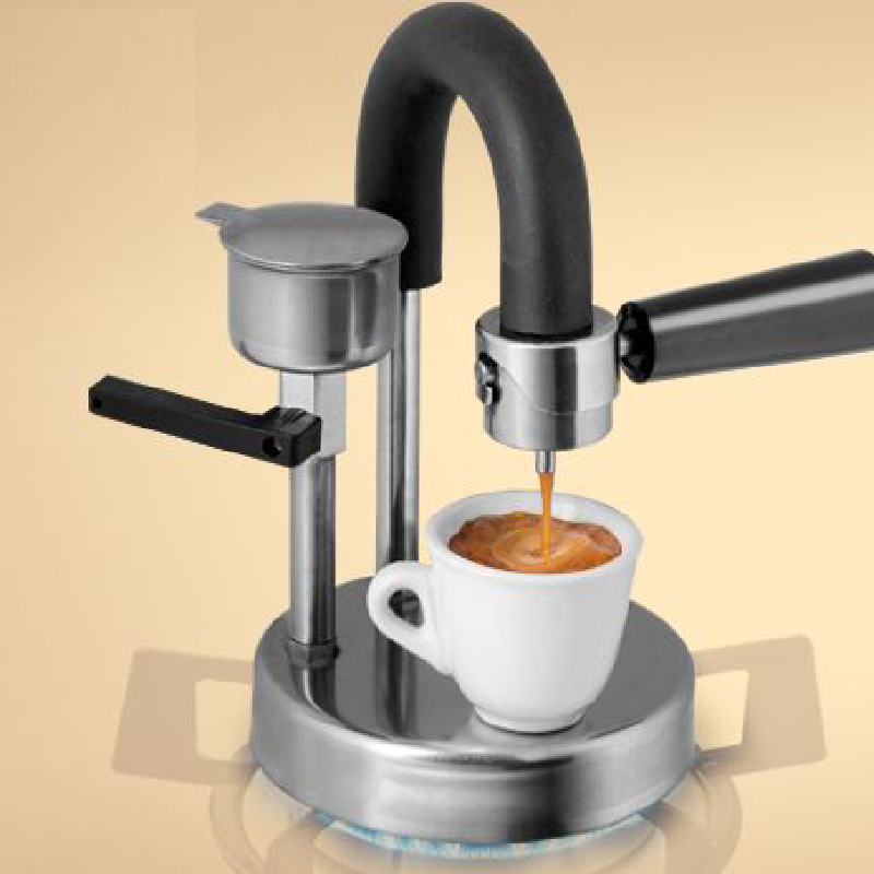 Aparat Portabil KAMIRA, Solutia inteligenta pentru un espresso autentic italian direct de pe aragaz, din Inox, Ideal pentru Acasa, Birou, Calatorii, Camping sau Picnic, Tip Espresso Manual kamira