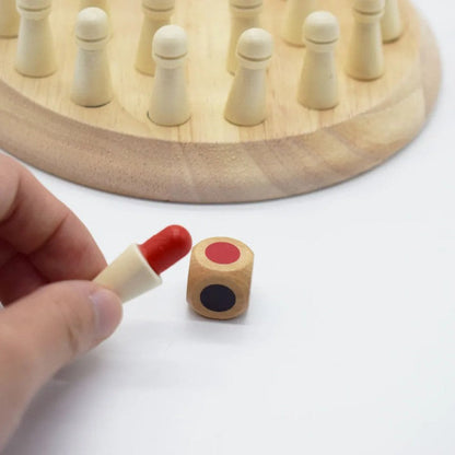 Joc Educativ Tip Șah din Lemn – Învață Culorile și Dezvoltă Memoria, 26 Piese, Stil Montessori BESTSELLS