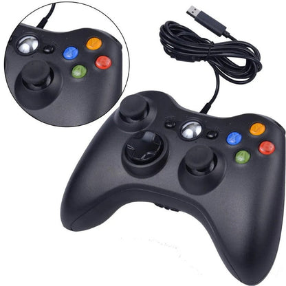 🎮 Controller de Joc cu Fir – Negru – Compatibil Xbox 360 / PC BESTSELLS