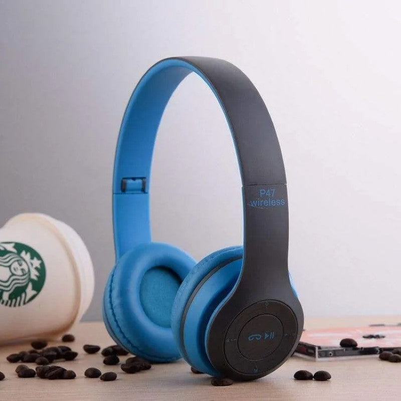 Căști Audio P47 Blue 5.0+EDR Wireless Bluetooth cu Radio MP3 – Sunet Clar, Confort și Funcționalitate Avansată!🎶 BESTSELLS