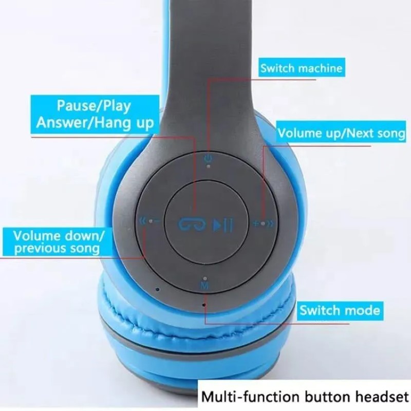 Căști Audio P47 Blue 5.0+EDR Wireless Bluetooth cu Radio MP3 – Sunet Clar, Confort și Funcționalitate Avansată!🎶 BESTSELLS