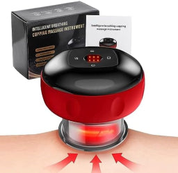 Aparat de Masaj Tip Ventuză Electrică HOZRO, cu Vacuum Puternic, Infraroșu, Display LCD și Funcție Anticelulitică – Tonifiere Corporală, Relaxare Musculară, Model R18-03, Roșu/Negru HOZRO