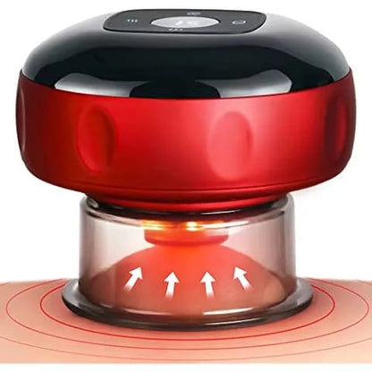 Aparat de Masaj Tip Ventuză Electrică HOZRO, cu Vacuum Puternic, Infraroșu, Display LCD și Funcție Anticelulitică – Tonifiere Corporală, Relaxare Musculară, Model R18-03, Roșu/Negru HOZRO