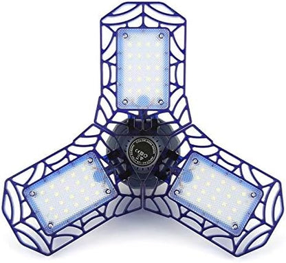 Lampa LED cu 3 brate mobile, HOZRO, putere 30W, 36 LED-uri, Bec Iluminare pentru interior Garaj/Depozit/Atelier, 3 aripi Pliabile, flux luminos 3000lm, lumina alba rece 6500K