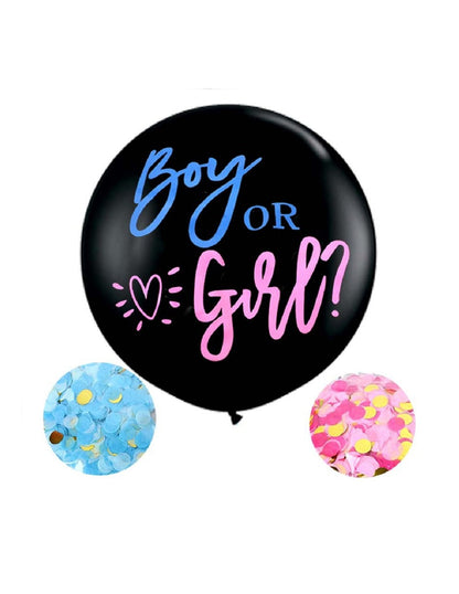 Set 2 baloane Gender Reveal, fetita sau baietel, Balon 90 cm, HOZRO, confetti roz si albastru BESTSELLS