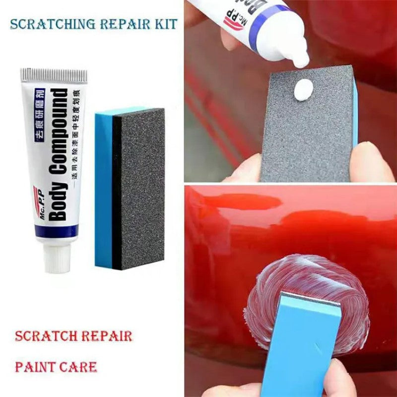 Kit HOZRO, Pentru reparat zgarieturi auto/moto, Body Compound, solutie si burete, 15g