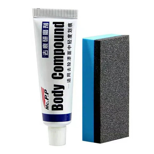 Kit HOZRO, Pentru reparat zgarieturi auto/moto, Body Compound, solutie si burete, 15g