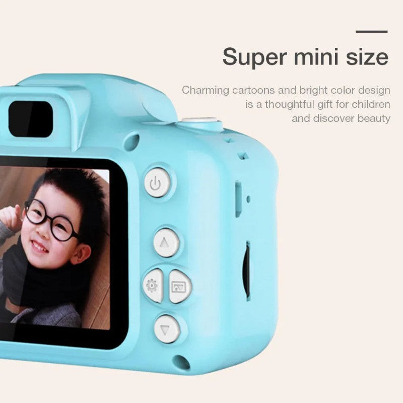 Camera foto interactiva copii full HD, cu 4 jocuri incluse, 7 scene si 4 cadre foto distractive, Bleu BESTSELLS