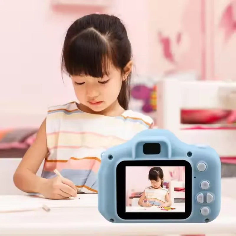 Camera foto interactiva copii full HD, cu 4 jocuri incluse, 7 scene si 4 cadre foto distractive, Bleu BESTSELLS