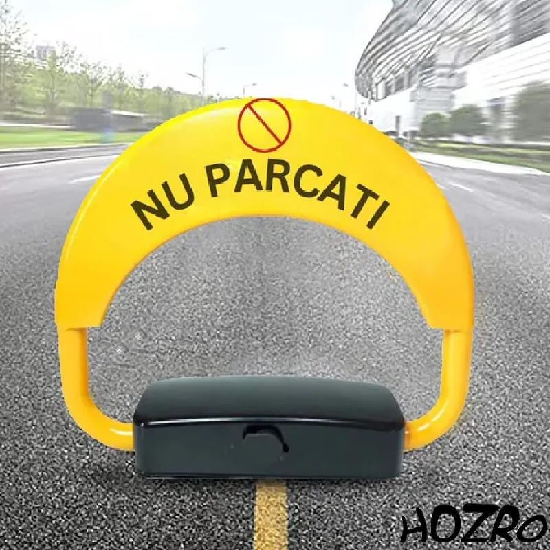 Blocator Automat HOZRO, pentru Loc de Parcare – Control prin Telecomandă și Cheie, Funcție Rabatabilă, Alarmă Anti-Furt Integrată, Construcție Robustă, Design Vizibil Galben/Negru pentru Siguranță și Protecția Eficientă a Spațiului de Parcare HOZRO