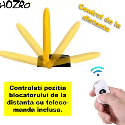 Blocator Automat HOZRO, pentru Loc de Parcare – Control prin Telecomandă și Cheie, Funcție Rabatabilă, Alarmă Anti-Furt Integrată, Construcție Robustă, Design Vizibil Galben/Negru pentru Siguranță și Protecția Eficientă a Spațiului de Parcare HOZRO