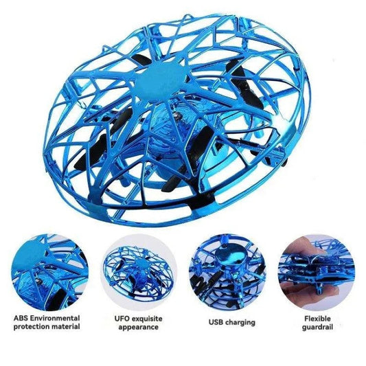 Mini dronă UFO BLUE cu lumină LED și control prin gesturi – Distracție și tehnologie în palmă BESTSELLS