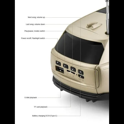 Boxă Portabilă HOZRO, Stil Range Rover, Încărcare Solară, Radio FM, USB, MP3, TF, Verde