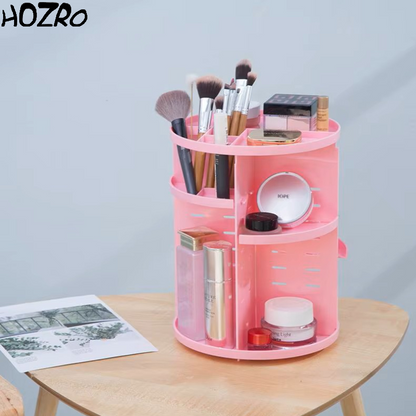 💄 Organizator pentru Machiaj HOZRO – Acril Transparent, Capacitate Mare, Rotire 360°, Cutii și Tavi pentru Depozitare – Păstrează Produsele Cosmetice Organizate și la Îndemână HOZRO