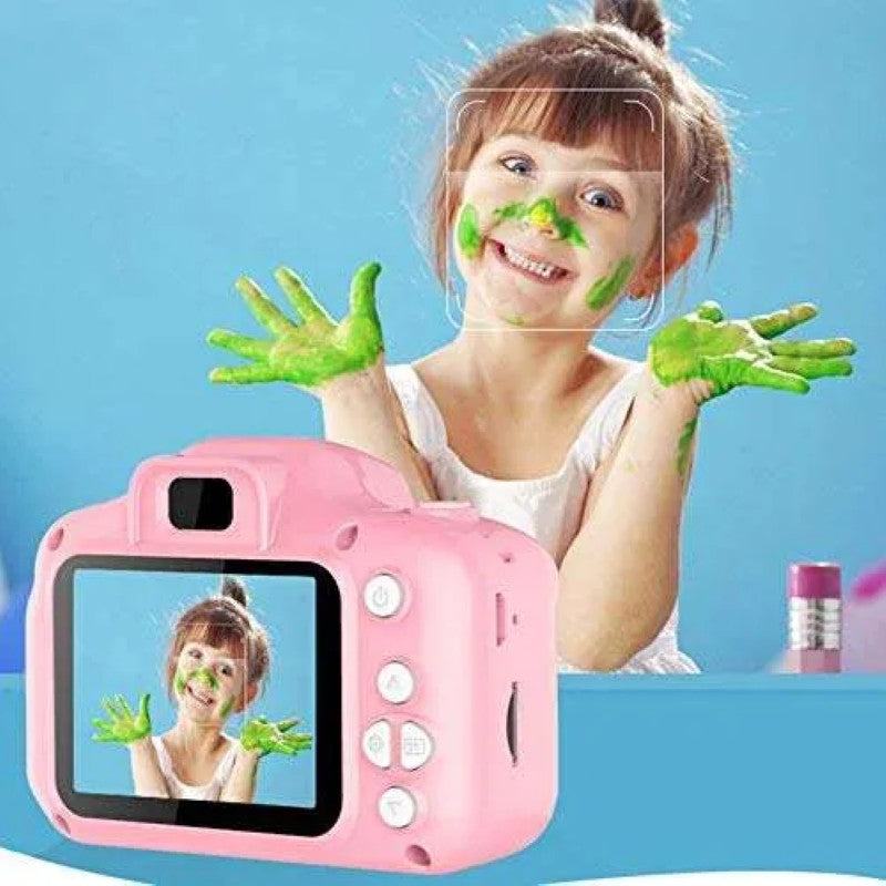 Camera foto interactiva copii full HD, cu 4 jocuri incluse, 7 scene si 4 cadre foto distractive, Roz BESTSELLS