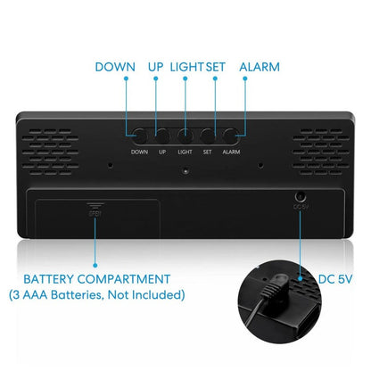 Ceas Digital LED cu Oglindă – Afișaj Roșu, Cablu USB, Negru BESTSELLS