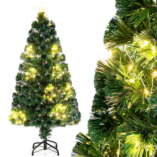 Brad artificial premium de Crăciun HOZRO, cu iluminat LED cald în formă de stele decorative, stea luminoasă în vârf și suport metalic rezistent inclus – aspect realist, ramuri dese și design elegant pentru sărbători magice și festive în familie 🎄 HOZRO