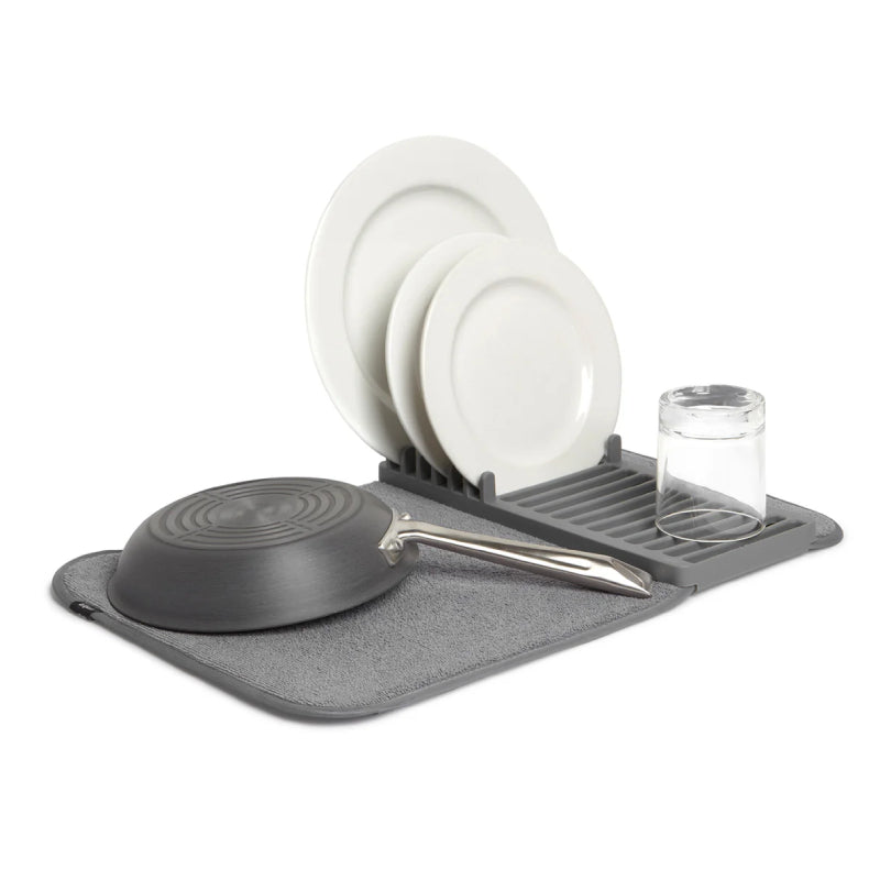 Scurgător de vase HOZRO, din microfibră, rezistent la apă, 50x33 cm, gri – uscare rapidă, protecție pentru blat și organizare eficientă HOZRO