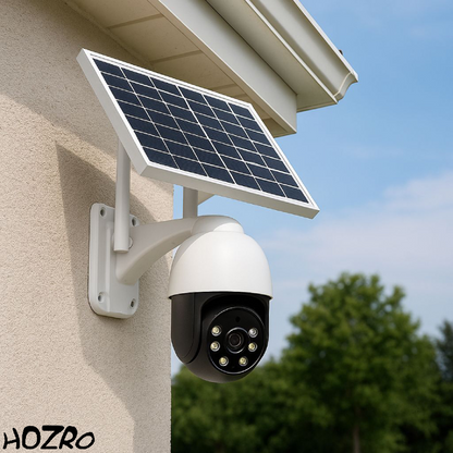 Camera de Supraveghere Solara Inteligenta HOZRO, 2 in 1, Model SPM-T0 Series, cu Panou Fotovoltaic si Vizualizare in Timp Real prin Aplicatie Mobila HOZRO