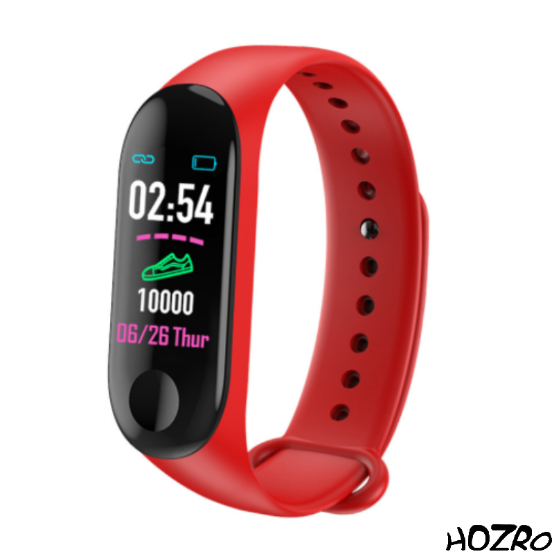 Bratara Fitness HOZRO, Model M7, Monitorizare Ritm Cardiac si Tensiune Arteriala, Culoare Rosu – Smart Band Sport pentru Sanatate, Activitate Fizica si Somn HOZRO