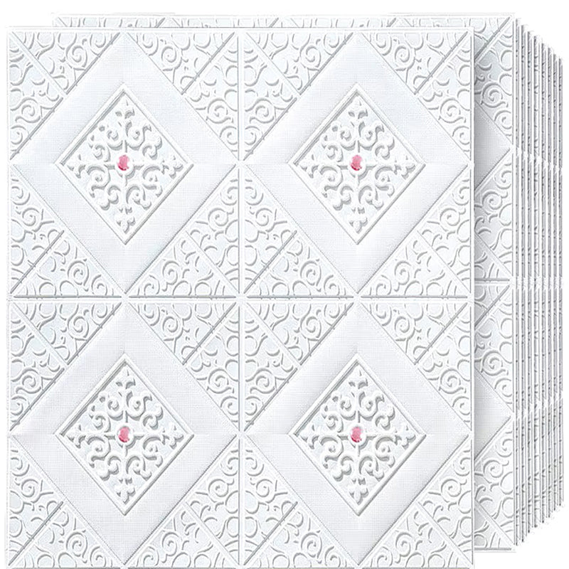 Tapet 3D autoadeziv HOZRO, Model pentru Tavan/Perete, design modern, foarte usor de montat, Romburi + Diamante Roz HOZRO