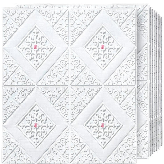 Tapet 3D autoadeziv HOZRO, Model pentru Tavan/Perete, design modern, foarte usor de montat, Romburi + Diamante Roz HOZRO