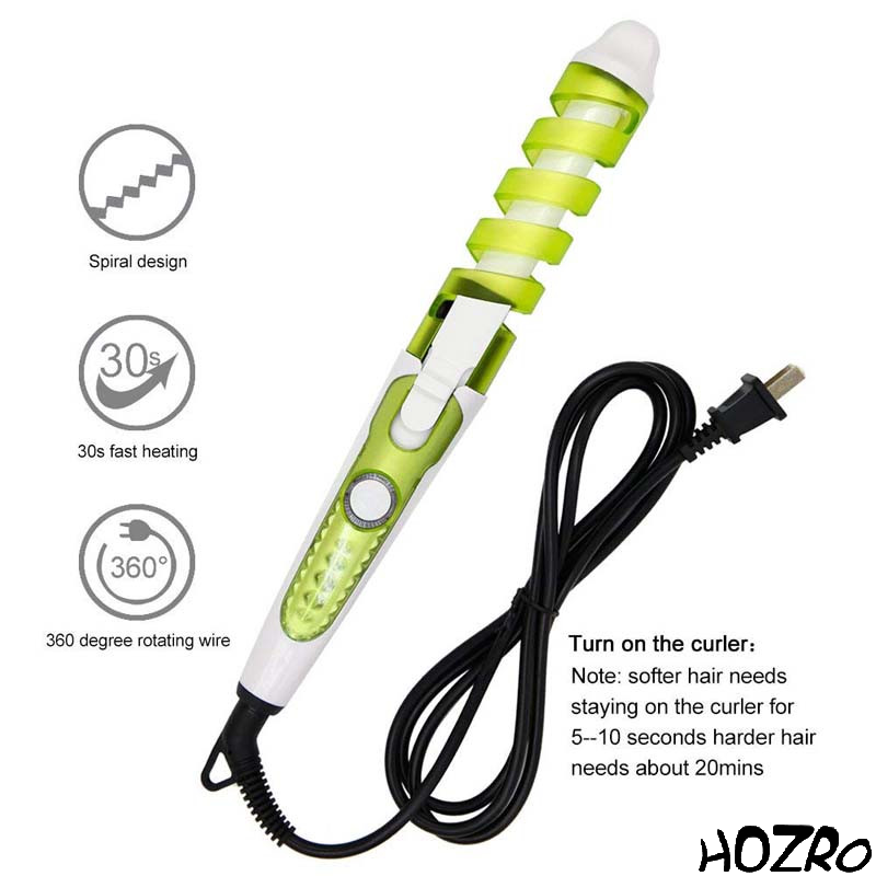 Ondulator HOZRO, pentru Păr, 35W, Design Personalizat, Spiral, Simplu de Utilizat – Placă de Creație Valuri și Bucle pentru Coafuri Profesionale, Verde HOZRO
