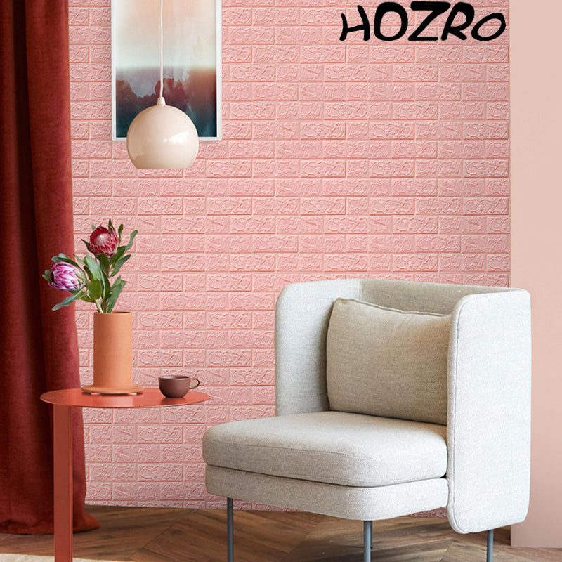 Tapet 3D autoadeziv, Model imitatie caramida, design modern, foarte usor de montat, TG-Roz HOZRO