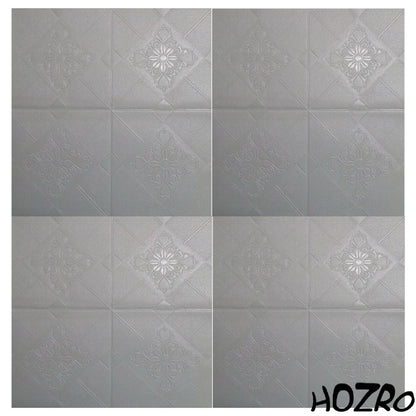 Set 10 x Tapet 3D autoadeziv HOZRO, Model imitatie caramida, acopera o suprafata de 5.39 mp, design modern, foarte usor de montat, Gri HOZRO