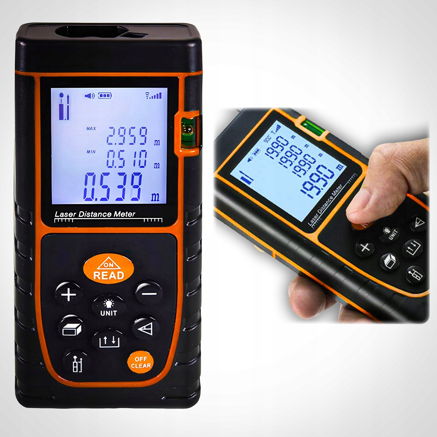 📐 Aparat de masurat cu laser, ruleta cu laser-Telemetru Laser Profesional Hozro 4-în-1 – Precizie Digitală la 40m HOZRO