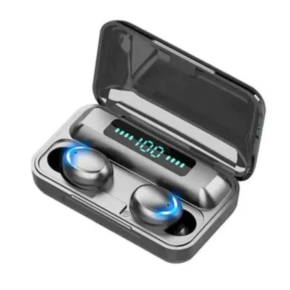 Căști F9 Smart Wireless Bluetooth V5.0, Splash-Resistent, Touch, iOS &amp; Android, 2200mAh – Negru BESTSELLS