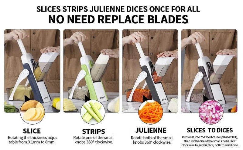 Feliator multifunctional pentru legume si fructe, pliabil, gri