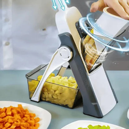 Feliator multifunctional pentru legume si fructe, pliabil, gri