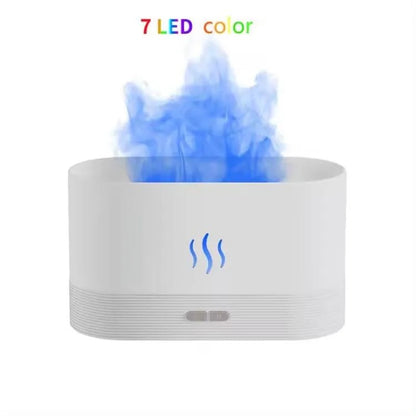 Difuzor HOZRO, de Aromaterapie, Umidificator Ultrasonic – Efect Flacără, Alb, Silentios 🌿🔥