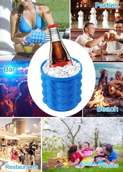 Formă de silicon 2-în-1 pentru gheață și frapieră – până la 120 cuburi! ❄️🍾