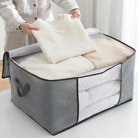 Set 3 Cutii Pliabile pentru Depozitare și Organizare, Gri, 70x50x30 cm, Marimea L