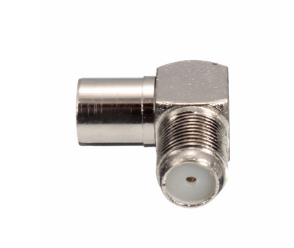 Conector antenă TV unghi 90 grade, tip F, metalic, set 5 bucăți BESTSELLS