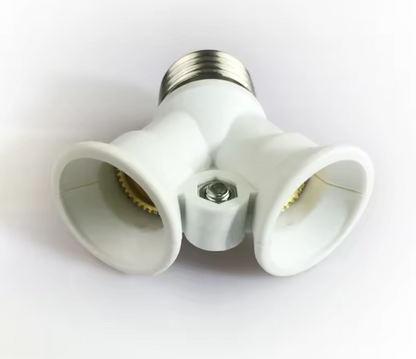 Adaptor dulie E27 la 2 E14, splitter dublu pentru becuri LED, alb BESTSELLS