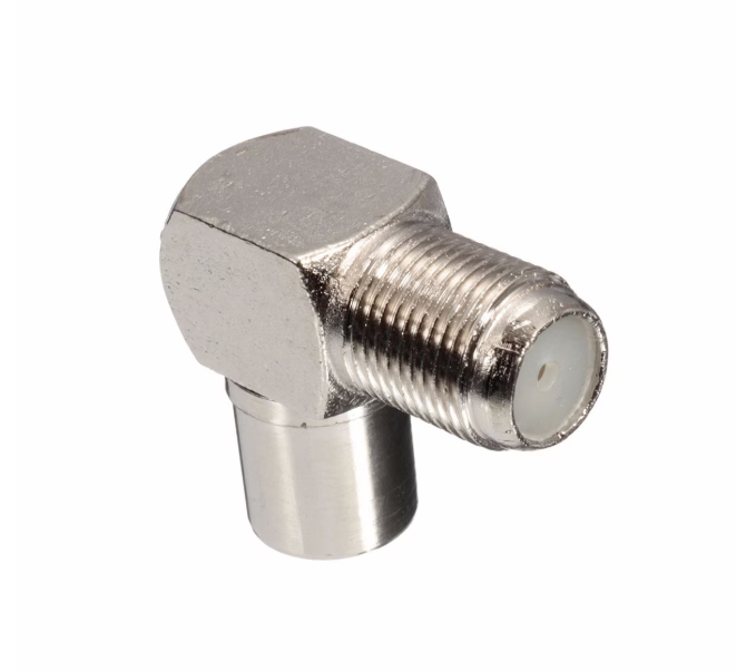 Conector antenă TV unghi 90 grade, tip F, metalic, set 5 bucăți BESTSELLS