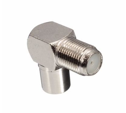 Conector antenă TV unghi 90 grade, tip F, metalic, set 5 bucăți BESTSELLS