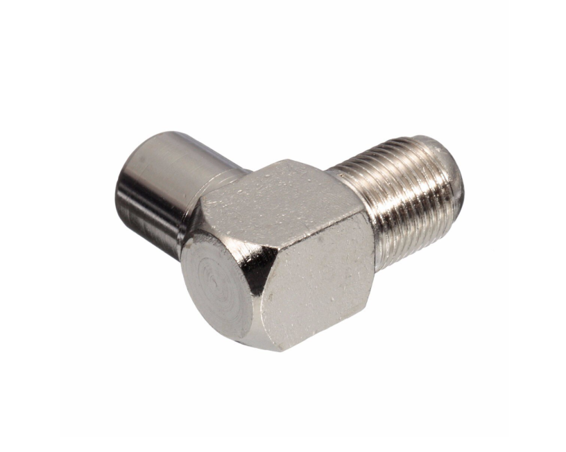 Conector antenă TV unghi 90 grade, tip F, metalic, set 5 bucăți BESTSELLS
